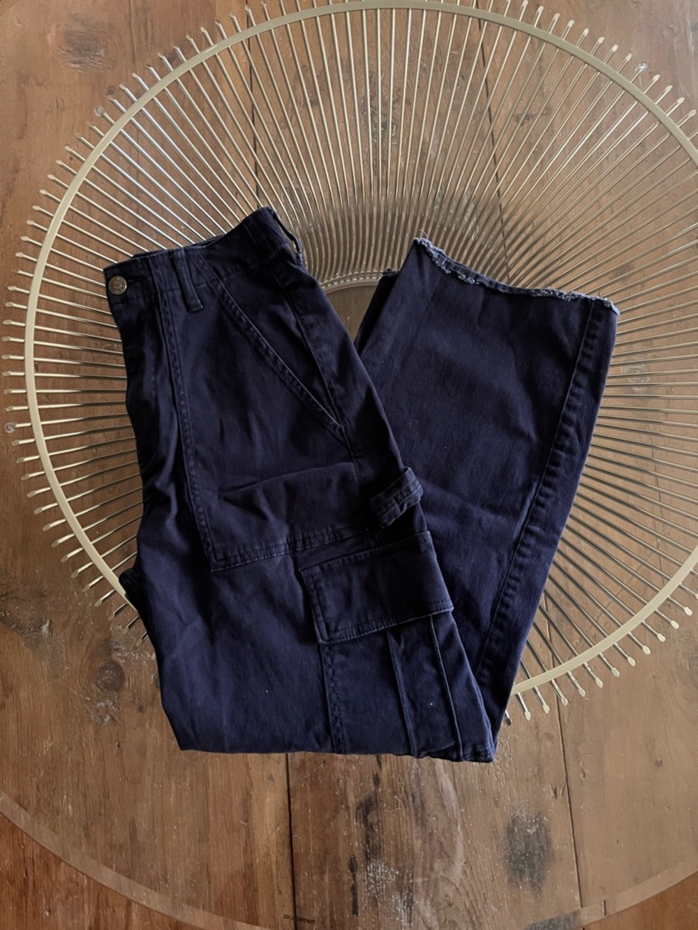 Hollister Navy High-Rise Cargo Pants